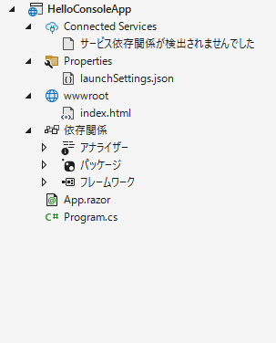 コンソールプロジェクト